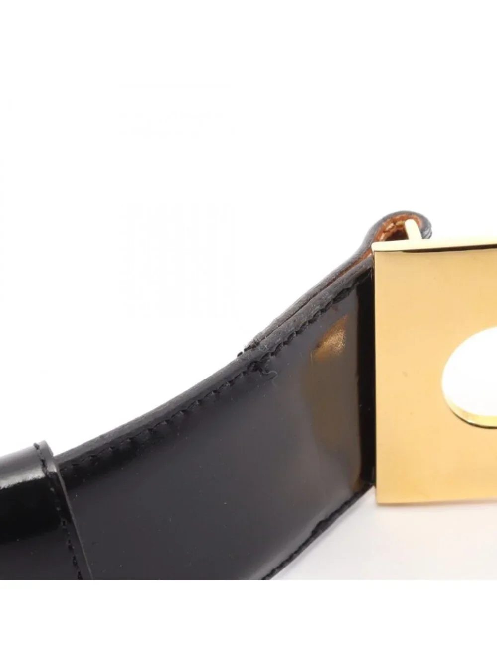 Celine Belt Saluki Gold Patent Leather